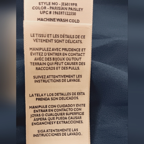 NWT Joie Blue Parisian Paisley Chiffon Tiered Midi Dress Size M - Picture 11 of 12